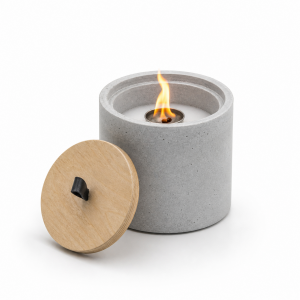 Wachsfeuer 15x15 cm - Hellgrau